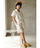 Tales & Stories Cotton Woven Half Sleeves Turtle Printed Coordinating Shirt & Shorts Set - Off White