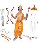 Kaku Fancy Dresses Shri Ram Fancy Dress Costume With Dhanush Teer Tarkash Wrist Braces Earrings & Mala - Yellow