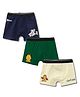 Button Bear Cotton Knit Pack Of 3 Garfield Featuring Character Printed Trunks - Navy Blue Green & Light Yellow