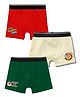 Button Bear Cotton Knit Pack Of 3 Nickelodeon Featuring Motu Patlu Printed Trunks - Red Light Yellow & Green