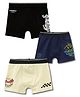 Button Bear Cotton Knit Pack Of 3 Teenage Mutants Ninja Turtles Featuring Character Printed Trunks - Black Light Yellow & Navy Blue