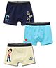Button Bear Cotton Knit Pack Of 3 Paw Patrol Featuring Character Printed Trunks - Navy Blue Blue & Light Yellow
