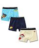 Button Bear Cotton Knit Pack Of 3 Paw Patrol Featuring Character Printed Trunks - Blue Light Yellow & Navy Blue