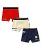 Button Bear Cotton Knit Pack Of 3 Nickelodeon Featuring Sponge Bob Printed Trunks - Red Light Yellow & Navy Blue