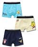Button Bear Cotton Knit Pack Of 3 Nickelodeon Featuring Sponge Bob Printed Trunks - Blue Light Yellow & Navy Blue