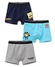 Button Bear Cotton Knit Pack Of 3 Nickelodeon Featuring Sponge Bob Printed Trunks - Navy Blue Blue & Grey