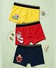 Button Bear Cotton Knit Pack Of 3 Nickelodeon & Paw Patrol Featuring Sponge Bob & Motu Patlu Printed Trunks - Navy Blue Red & Yellow