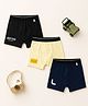 Button Bear Cotton Knit Pack Of 3 Disney Featuring The Jungle Book Printed Trunks - Black Light Yellow & Navy Blue