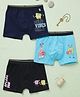 Button Bear Cotton Knit Pack Of 3 Nickelodeon Featuring Sponge Bob Printed Trunks - Black Light Blue & Navy Blue