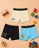 Button Bear Cotton Knit Pack Of 3 Garfield Featuring Character Printed Trunks - Light Yellow Black & Light Blue