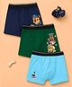 Button Bear Cotton Knit Pack Of 3 Paw Patrol Featuring Characters Printed Trunks - Light Blue Dark Green & Navy Blue