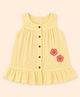 A Toddler Thing Cotton Woven Sleeveless Floral Applique Detailed Dress - Yellow
