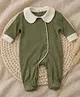 A Toddler Thing Cotton Knit Full Sleeves Solid Footed Sleepsuit - Green