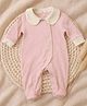 A Toddler Thing Cotton Knit Full Sleeves Solid Footed Sleepsuit - Pink