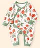 A Toddler Thing Cotton Knit Full Sleeves Floral Printed Romper - Orange