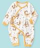 A Toddler Thing Cotton Knit Full Sleeves Monkey Printed Romper - White