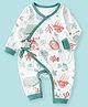 A Toddler Thing Cotton Knit Full Sleeves Sea Life Printed Romper - White
