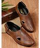 Tiny Bugs Abstract Design Velcro Closure Sandals - Tan
