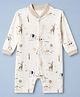 Junior Star Full Sleeves Animals Printed Romper - White