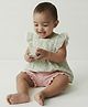 Pattuti Cotton Woven Sleeveless Floral Printed Top & Bloomer Set - Mint