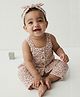 pattuti Cotton Linen Woven Sleeveless Floral Printed Coordinating Top & Pants Set - White