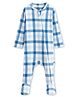Cocoon Care Bamboo Knit Full Sleeves Graph Checked Footed Sleepsuit - Blue