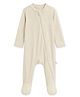 Cocoon Care Bamboo Knit Full Sleeves Solid Footed Sleepsuit - Beige