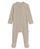 Cocoon Care Bamboo Knit Full Sleeves Solid Footed Sleepsuit - Beige