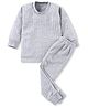 The Boo Boo Club Cotton Woven Full Sleeves Ribbed Thermal Tee & Pants Set - Grey