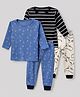 Junior Star Pack Of 2 Full Sleeves Striped & Football Theme Printed Tee & Pants Set - Black & Blue