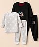 Junior Star Pack Of 2 Full Sleeves Star & Police Cat Printed Tee & Pants Set - Black & Grey
