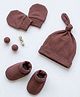 Cocoon Care Bamboo Knit Solid Cap Mittens & Booties - Burgundy