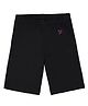 TWIN BIRDS Cotton Elastane Knit Birds Printed Shorts - Black