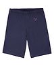 TWIN BIRDS Cotton Elastane Knit Birds Printed Shorts - Navy Blue