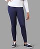 TWIN BIRDS Cotton Blend Knit Solid Leggings - Navy Blue