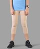 TWIN BIRDS Cotton Blend Knit Solid Capri Leggings - Cream