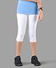 TWIN BRIDS Cotton Blend Knit Solid Capri Leggings - White