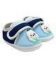 PURESOLE Cartoon Applique Detailed Velcro Closure Anti Slip Booties - Blue