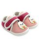 PURESOLE Cartoon Applique Detailed Velcro Closure Anti Slip Booties - Pink