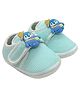 PURESOLE Bird Applique Detailed Velcro Closure Anti Slip Booties - Blue