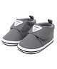 PURESOLE Patch Detailed Velcro Closure Booties - Grey