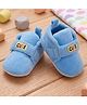 PURESOLE Cute Text Patch Detailed Velcro Closure Anti Skid Booties - Sky Blue