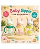 Elecart Baby Sipper Cup with Straw 400ml BPA-Free Leakproof Water Bottle for Babies & Toddlers, Double Handle Training Cup with Flip Lid, Cute Rabbit Sippy Cup for Boys & Girls (Random Design)
