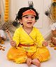 BownBee Janmashtami Theme Full Sleeves Krishna Embroidered Kanhaiya Costume Set - Yellow