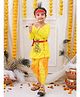 BownBee Janmashtami Theme Costume With Mor Pankh - Yellow