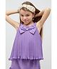 One Friday Woven Sleeveless Bow Applique Detailed Top - Purple