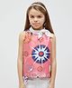 One Friday Woven Sleeveless Nautical Theme Printed Top - Off White & Pink