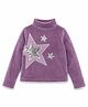 One Friday Cotton Knit Full Sleeves Stars Patch Detailed Top - Purple