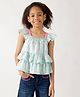 One Friday Woven Sleeveless Trees Printed Layered Top - Green