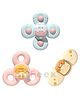 BitFeex Spinner Donuts Bath Spinner Toy Waterproof Suction Cup Spinning Top Rotating Pack of 3 - Pink, Blue, Cream